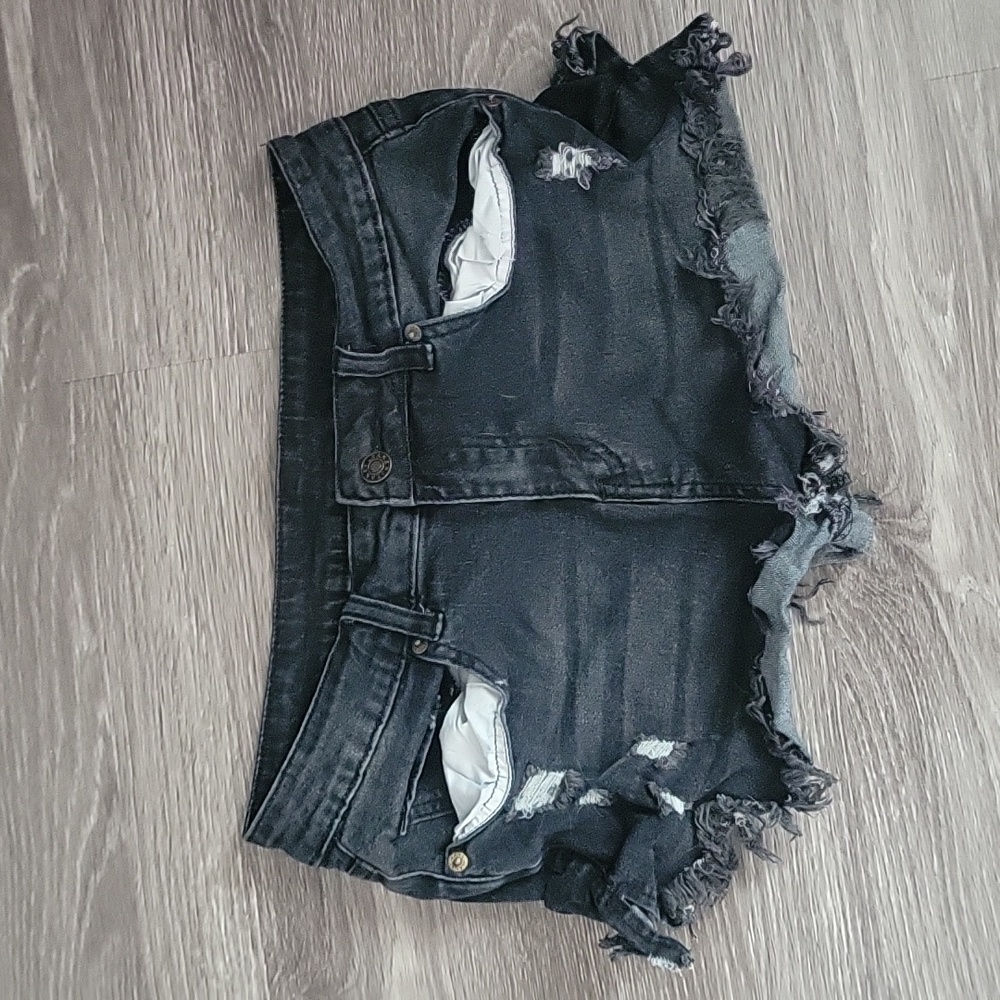 Black Jean Shorts